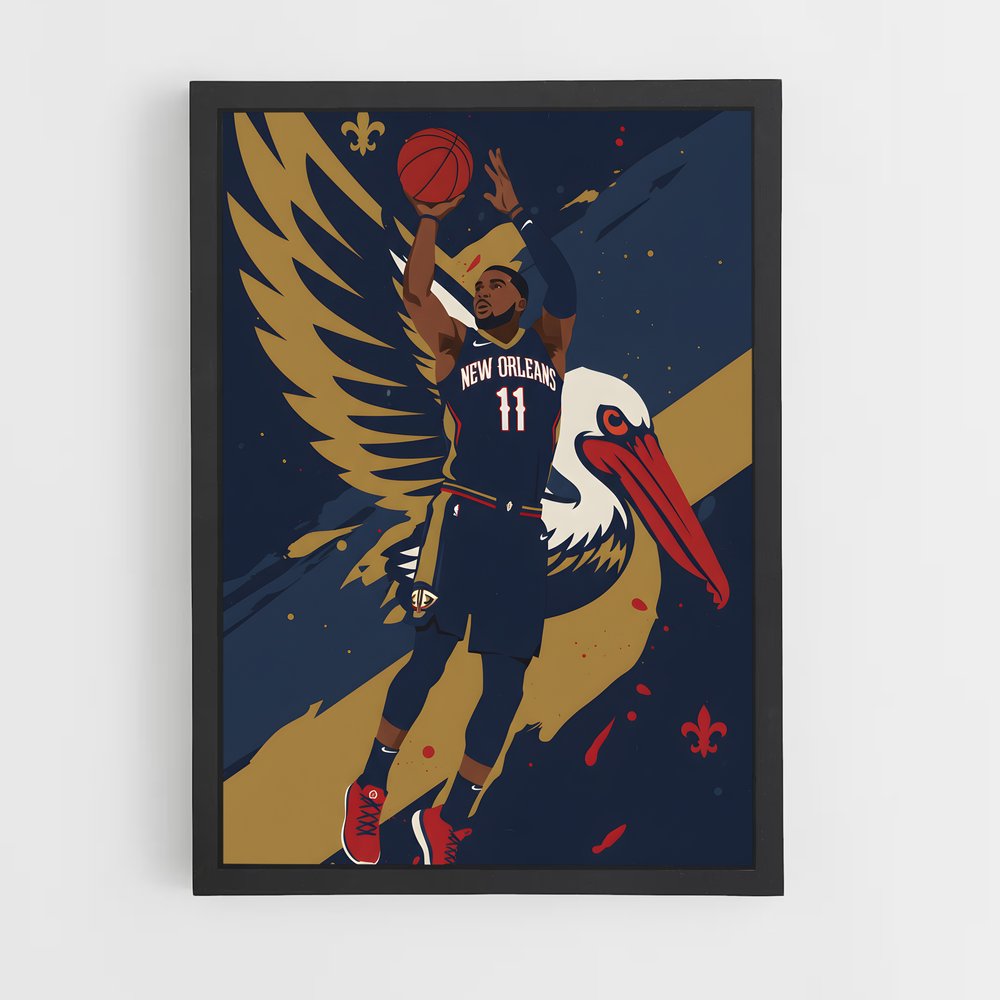 Poster Winged Hoops – affiche Basketball (vue 2)